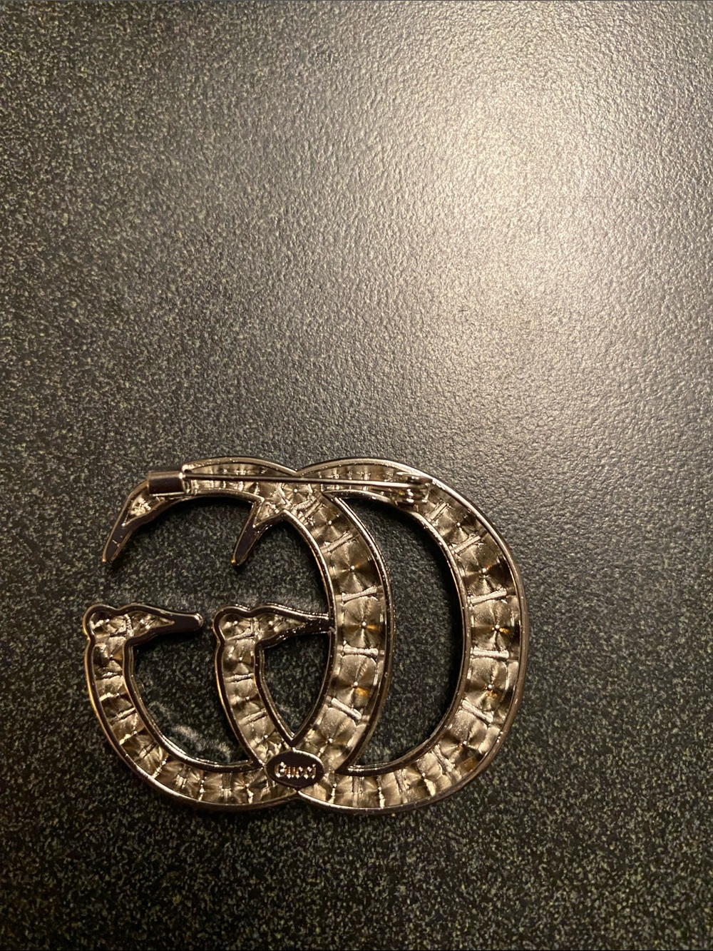 Fashion Jewelry Silver Crystal Interlocking Circle Brooch - Picture 3 of 3